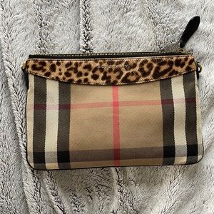 Burberry plaid crossbody with LEOPARD calf hair trim